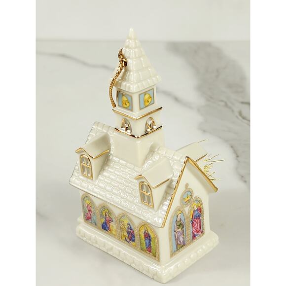 Lenox Church Berkshire Chapel Ornament 4 1/4" Ivory Porcelain 1999 Handcrafted - Picture 7 of 16
